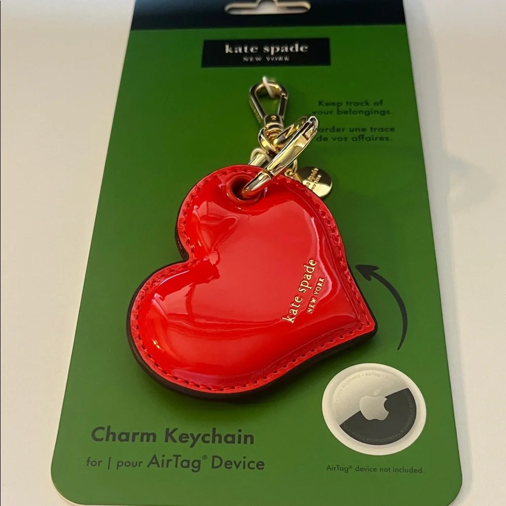 NWT kate spade new york Red Heart Shaped Bag Charm or Keychain